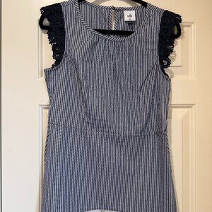 CAbi Seersucker Sleveless Peplum Top